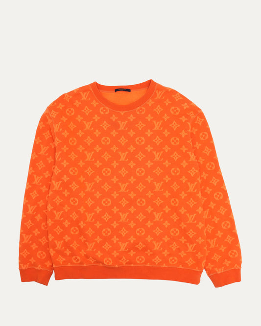 Flocked Monogram Crewneck Sweatshirt