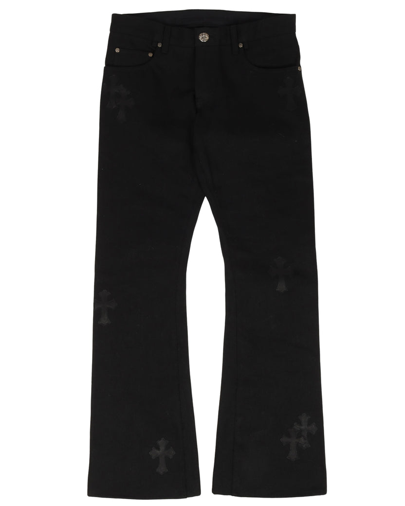 Cross Patch Flared Jeans