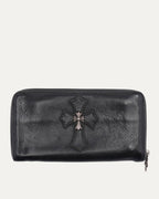 Embellished Cross Patch Long Zip Wallet