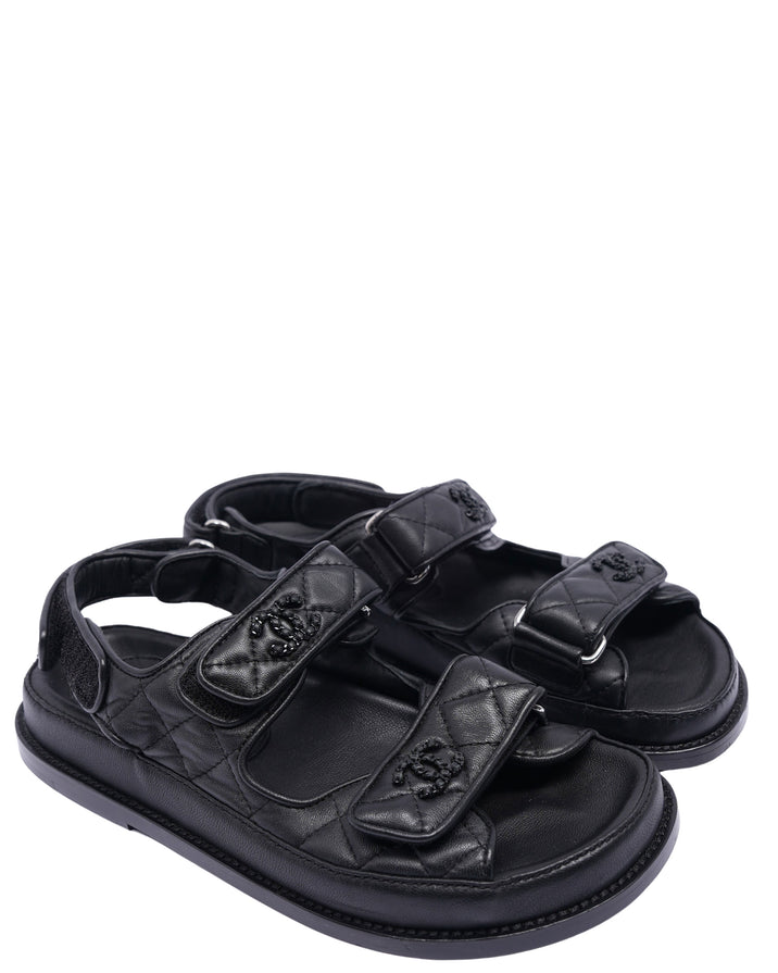 Quilted Leather Dad Sandals