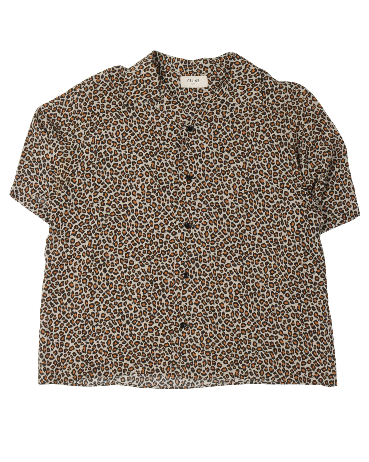Leopard Button Up Short Sleeve Shirt