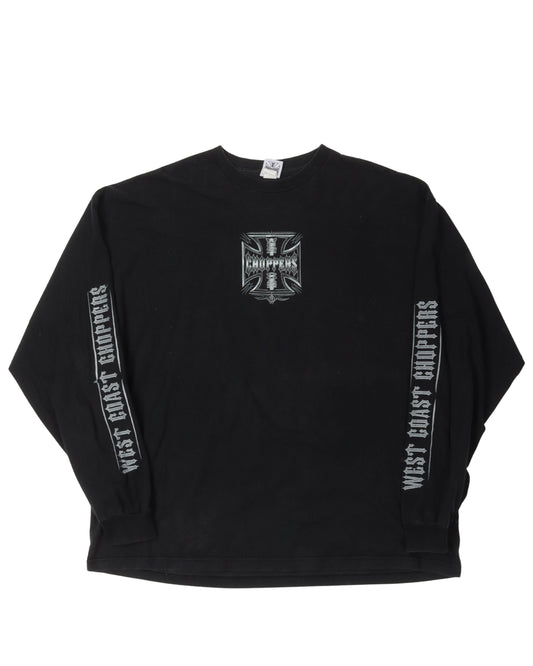 West Coast Choppers Chrome Logo Long Sleeve T-Shirt
