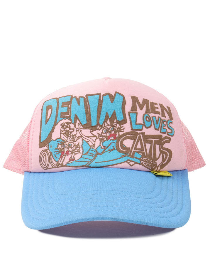Denim Men Love Cat Hat