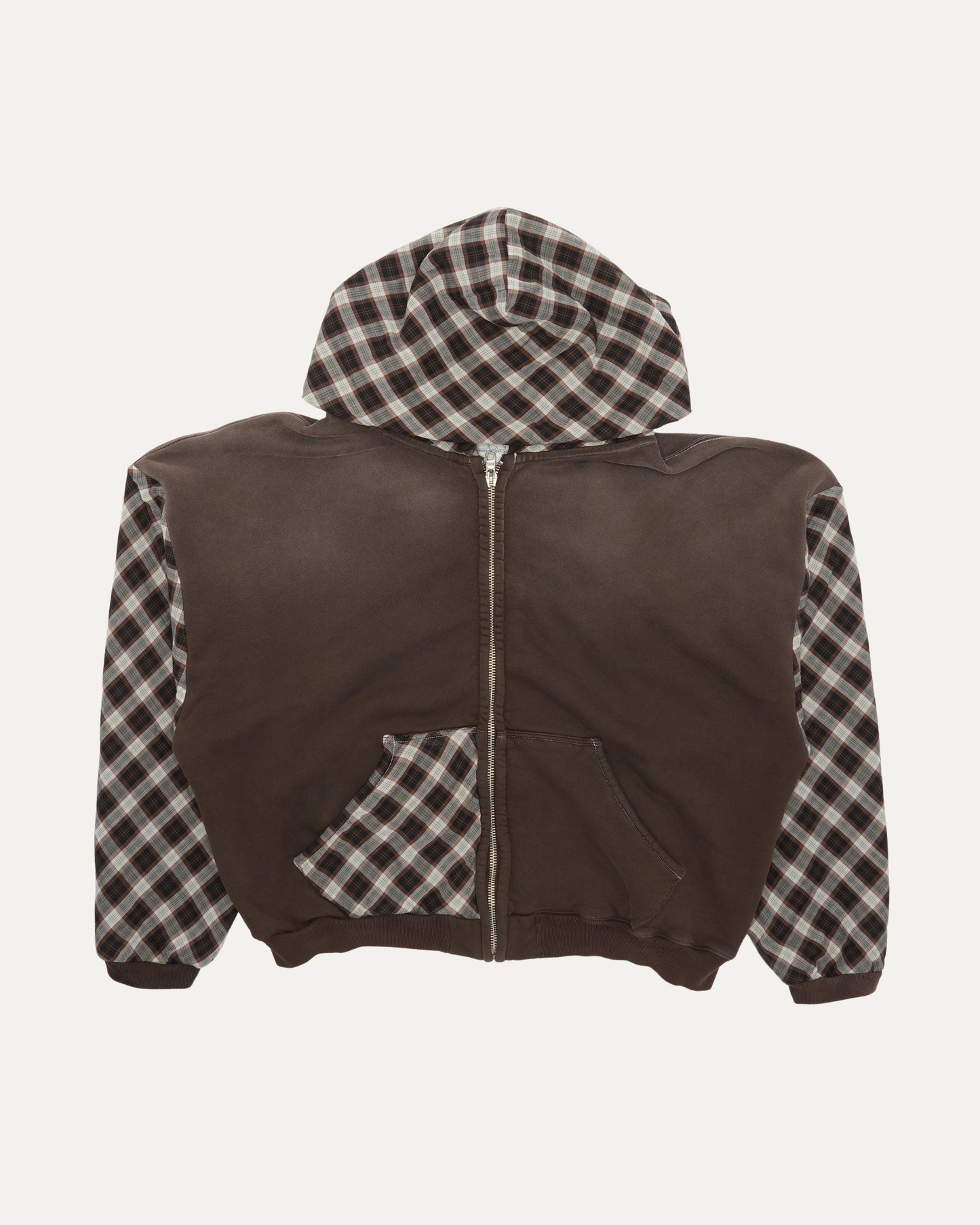 Patchwork Heavyweight Zip Up Hoodie