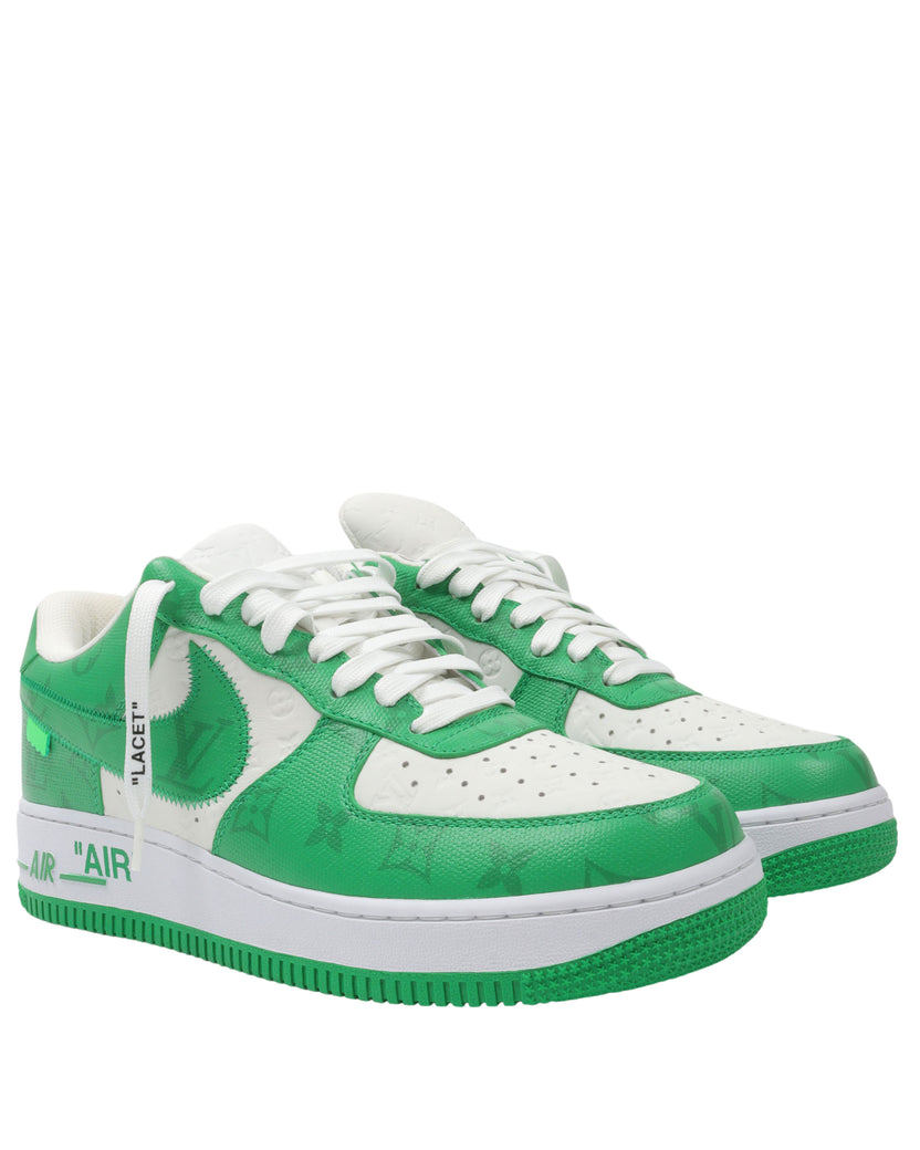 Louis Vuitton x Nike Air Force 1 Green | Size 8.5