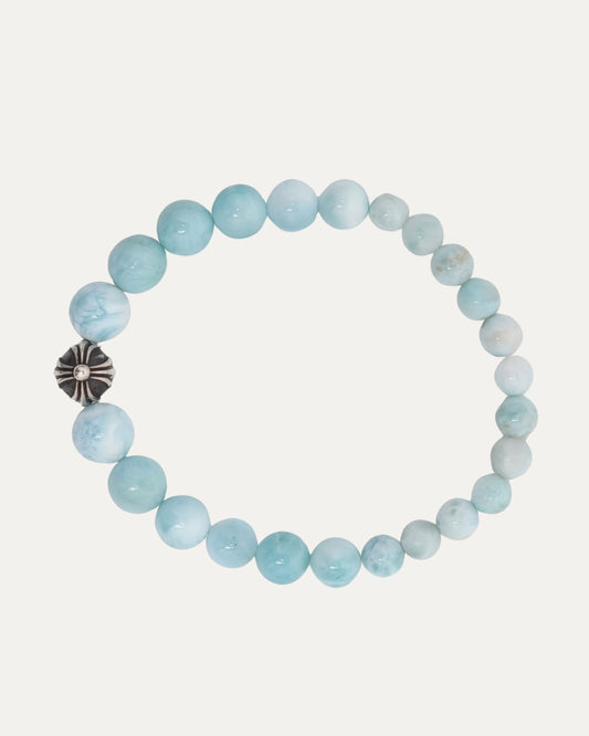 8mm Larimar Plus Ball Graduated Bead Bracelet
