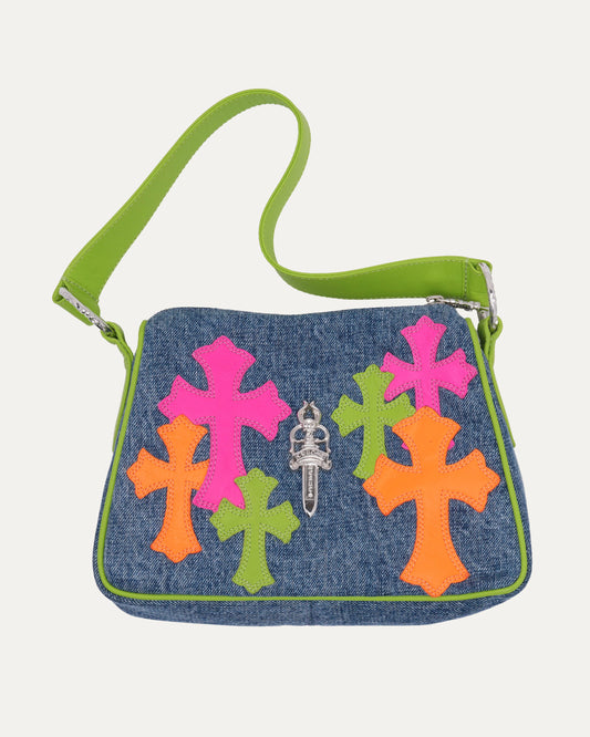 Denim Cross Patch Chicken Nugget Bag