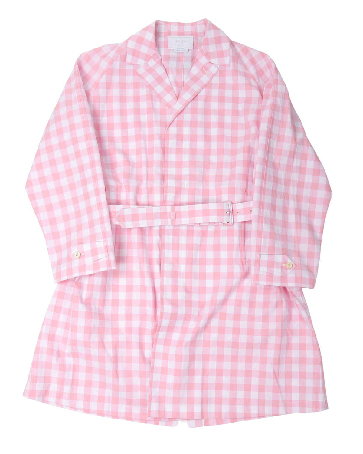 Plaid Gingham Trench Coat
