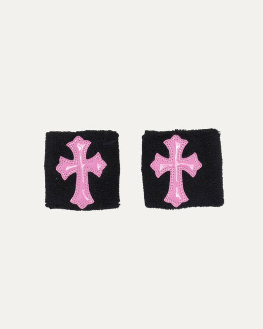 Patent Leather Cross Patch Sweatbands