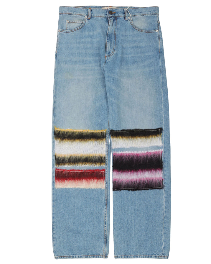 Mohair Patched Jeans