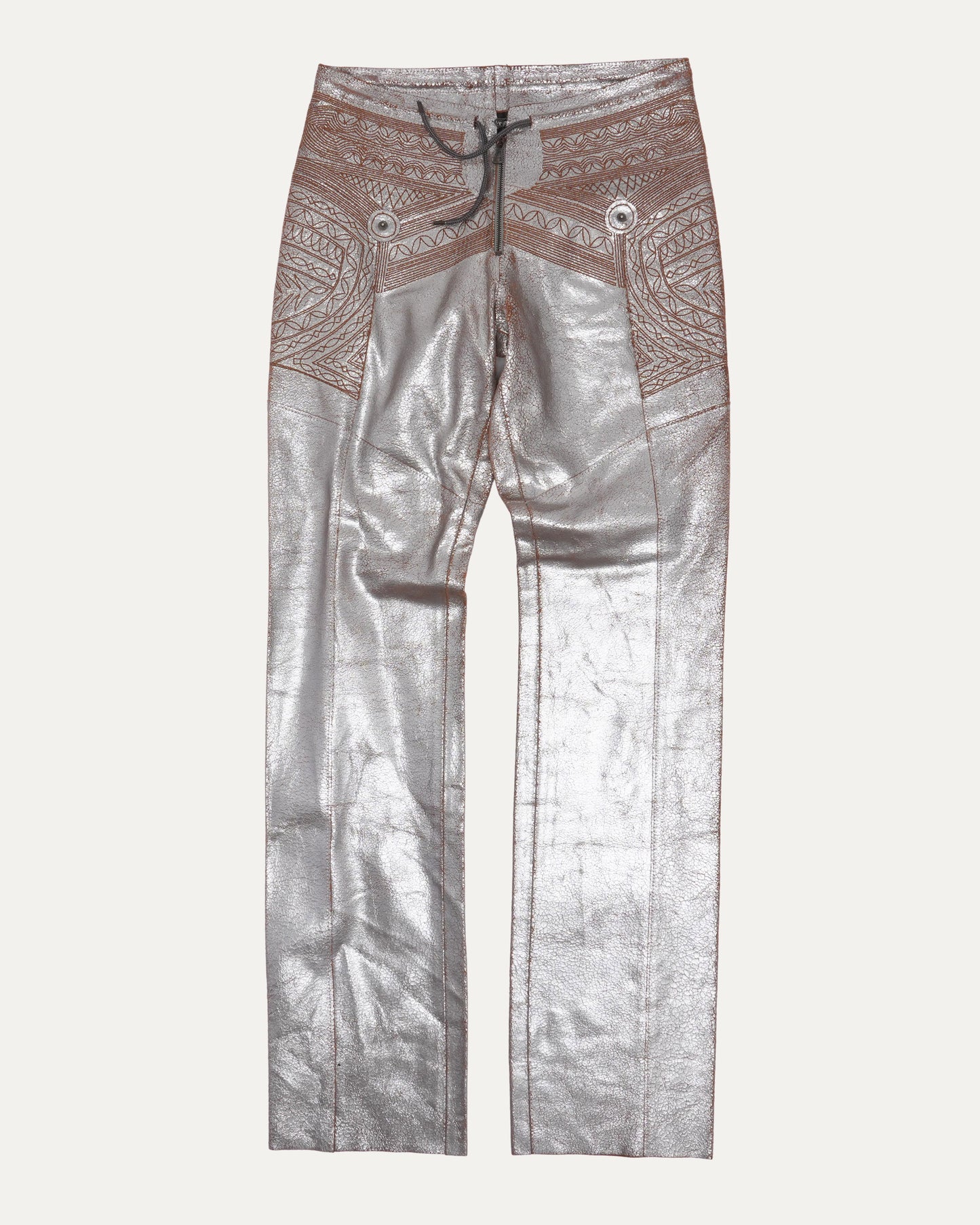 c 2000 Metallic "Gaultier" Leather Pants