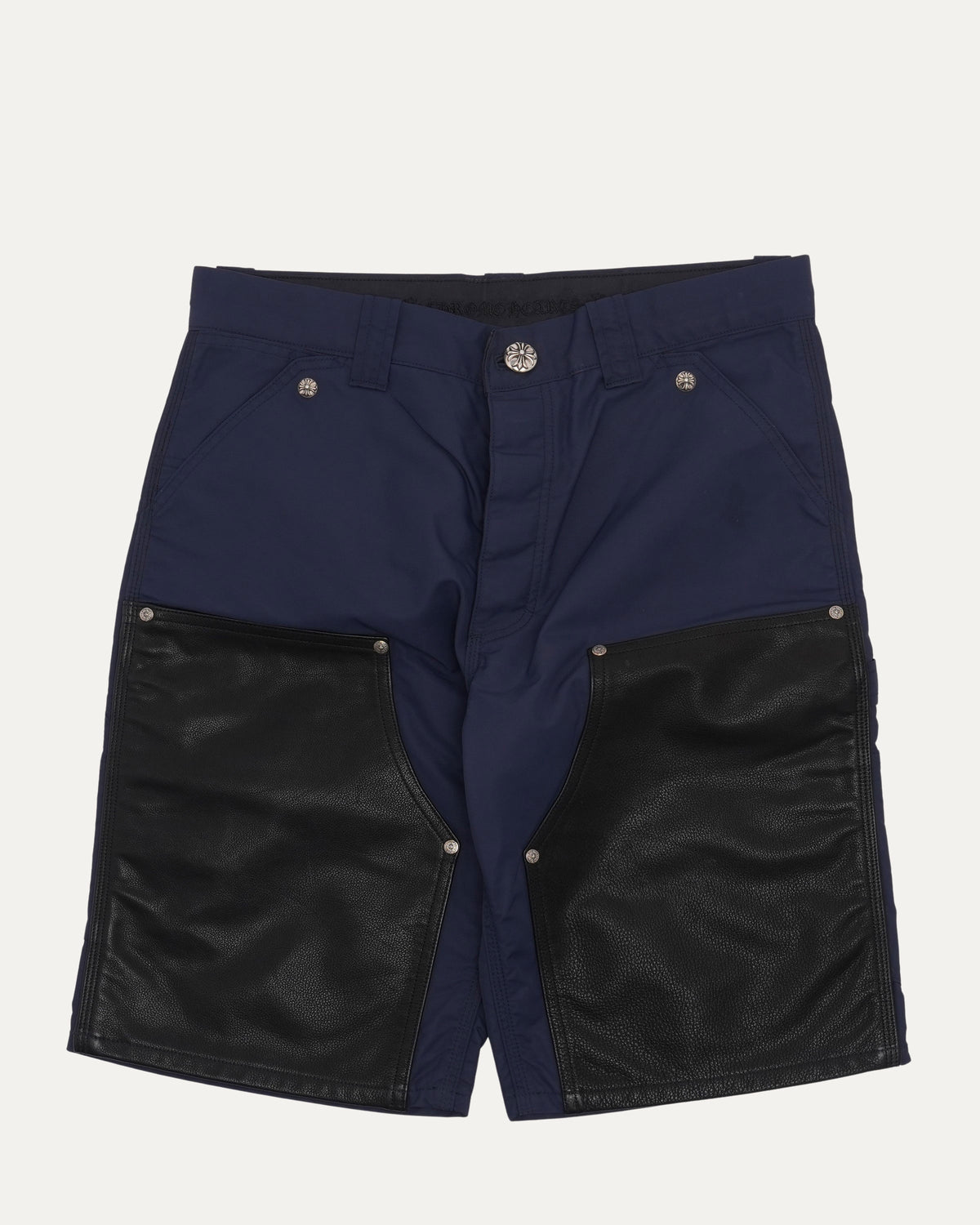 Nylon and Leather Double Knee Shorts
