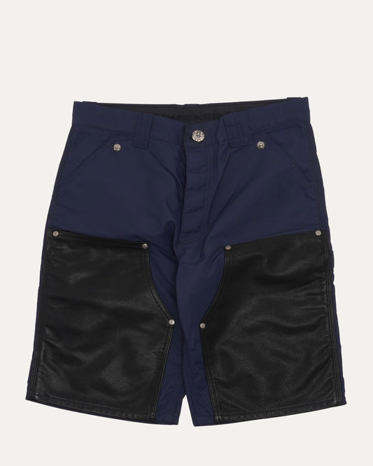 Nylon and Leather Double Knee Shorts