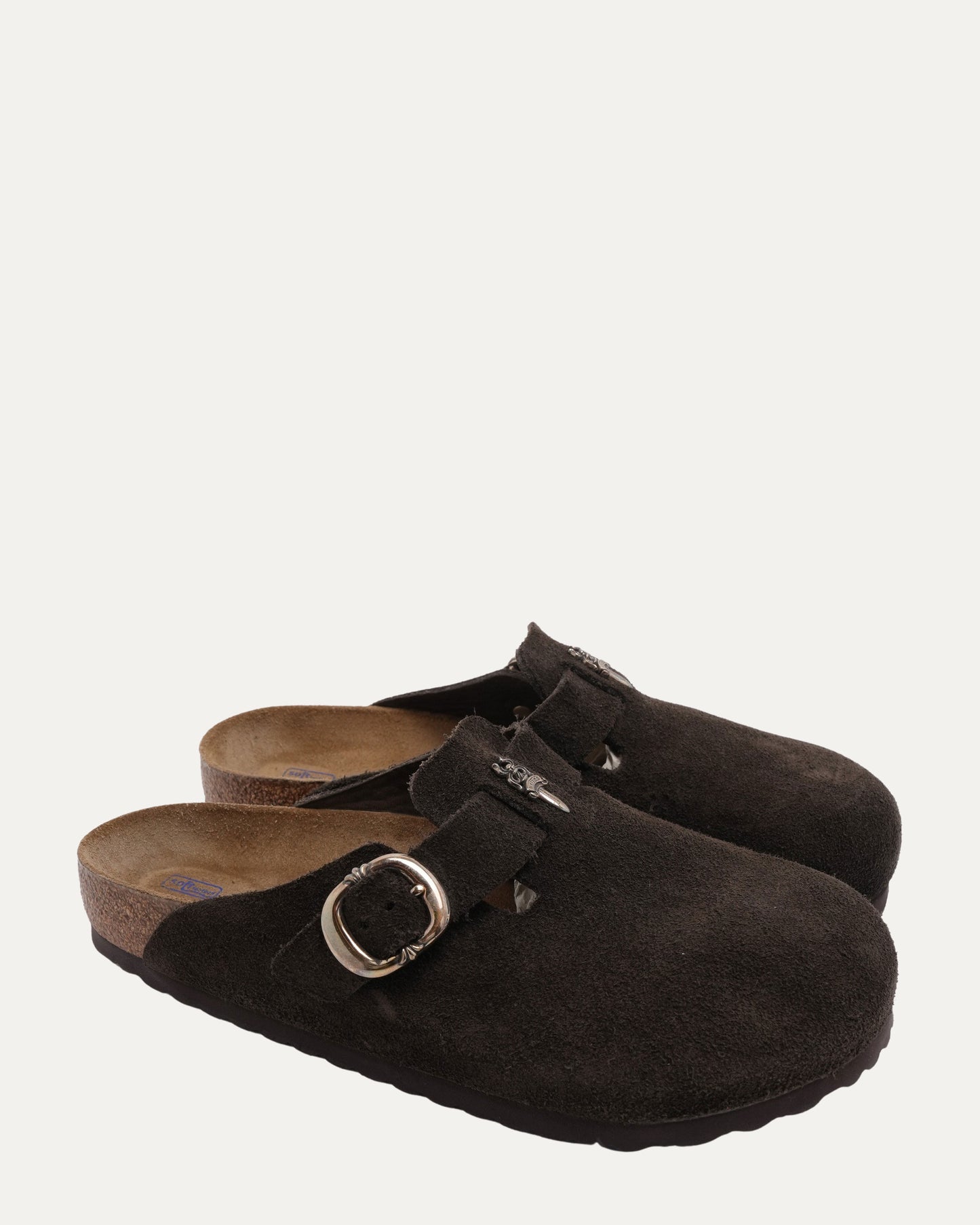 Dagger Embellished Birkenstock Boston Suede Mule