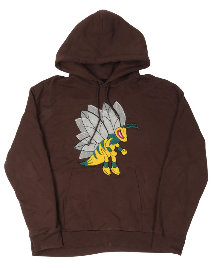 Graphic Bee Patched Hoodie