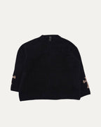Pony Hair Cross Patch Cashmere-Silk Blend Sweater