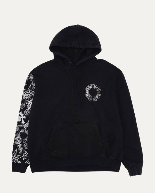 Stencil Sleeve Horseshoe Logo Hoodie