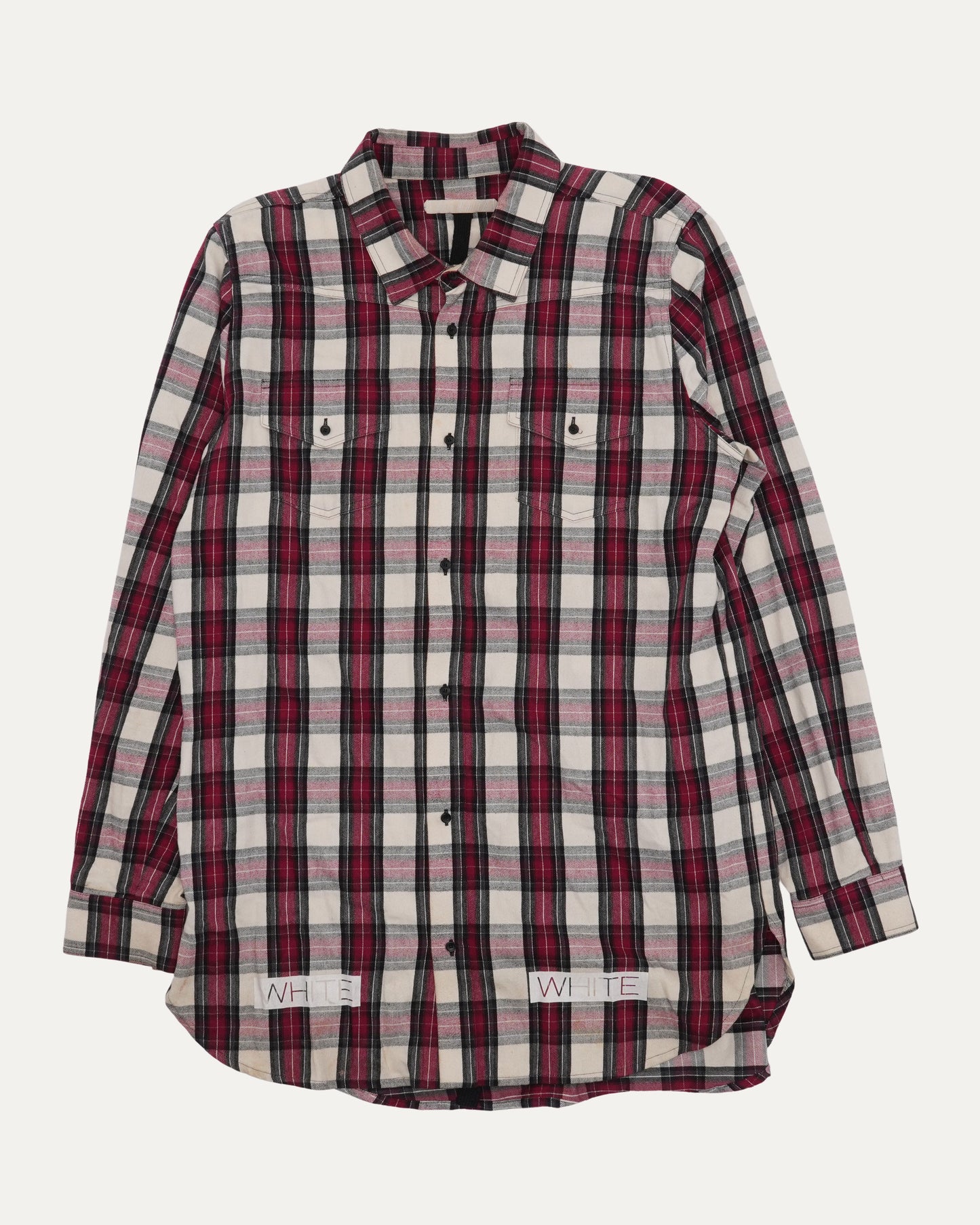 Diagonal Logo Plaid Flannel Shirt