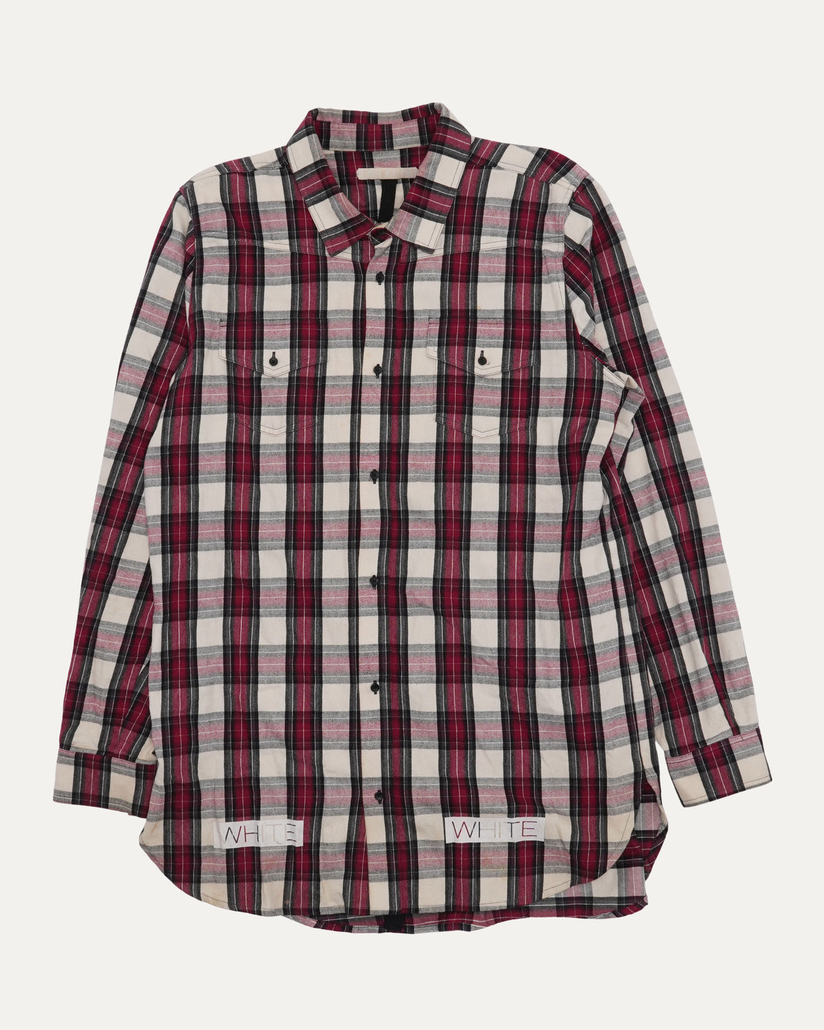Diagonal Logo Plaid Flannel Shirt