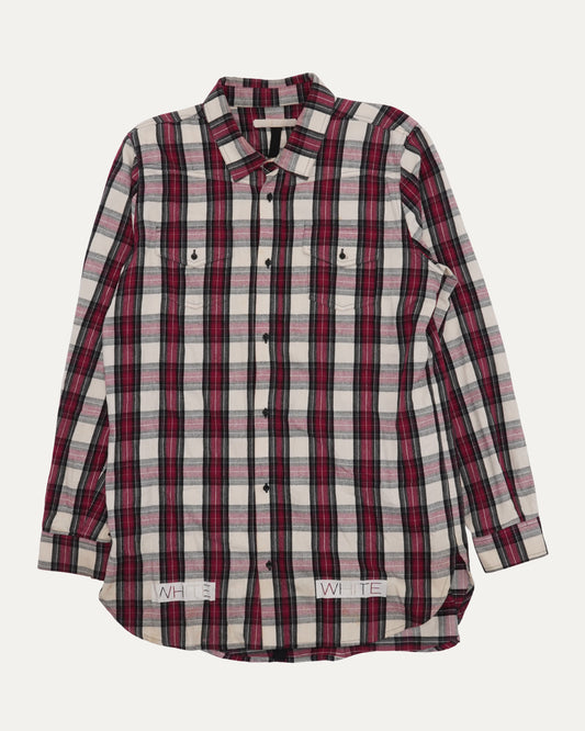 Diagonal Logo Plaid Flannel Shirt