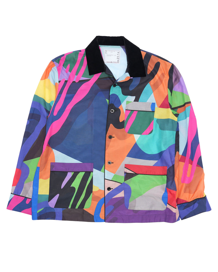 Kaws Camp-Collar Printed Woven Shirt