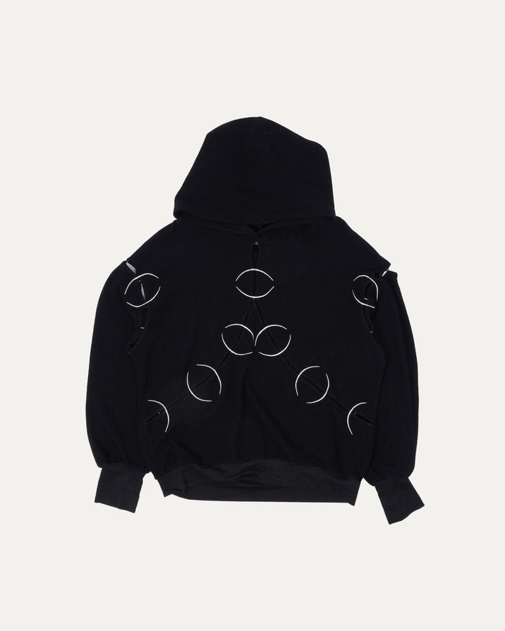 Embroidery Cut-Out Hoodie