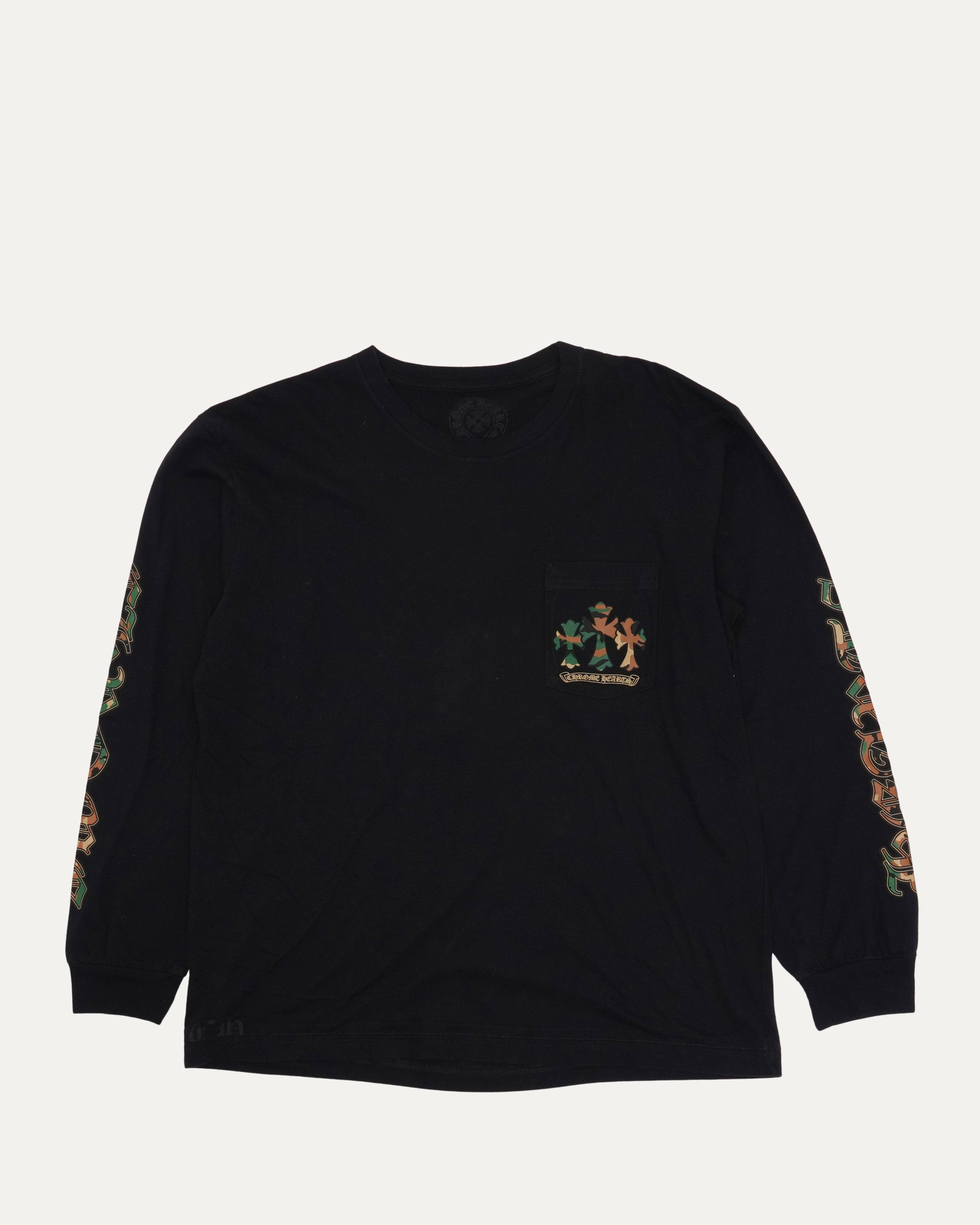 Chrome Hearts Camouflage Cemetery Cross Long Sleeve Pocket T-Shirt