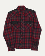 Leather Accent Flannel Shirt