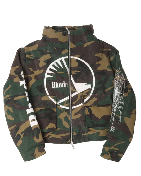 Camouflage Canvas Bomber Jacket