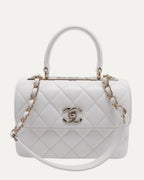 Quilted Leather Top Handle Bag