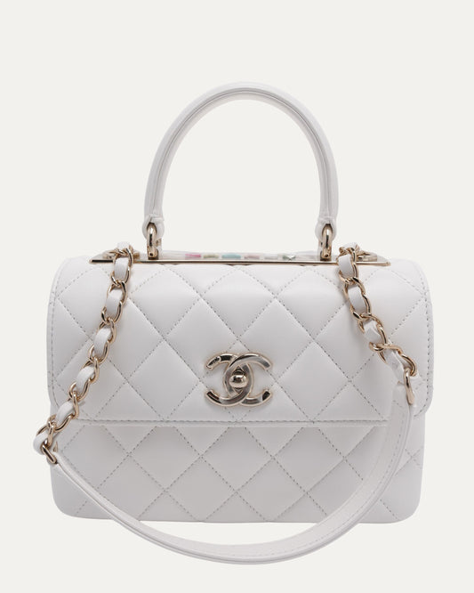 Quilted Leather Top Handle Bag