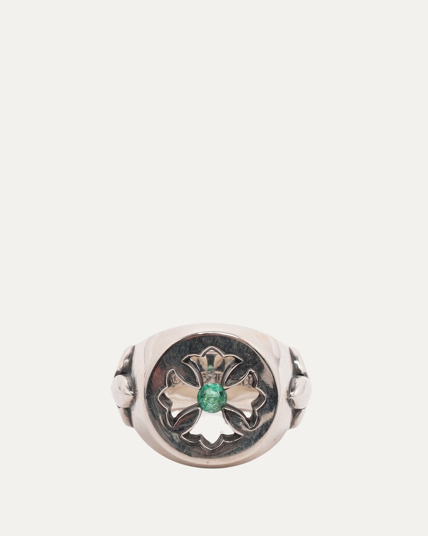 Emerald Plus Cross Stamp Ring