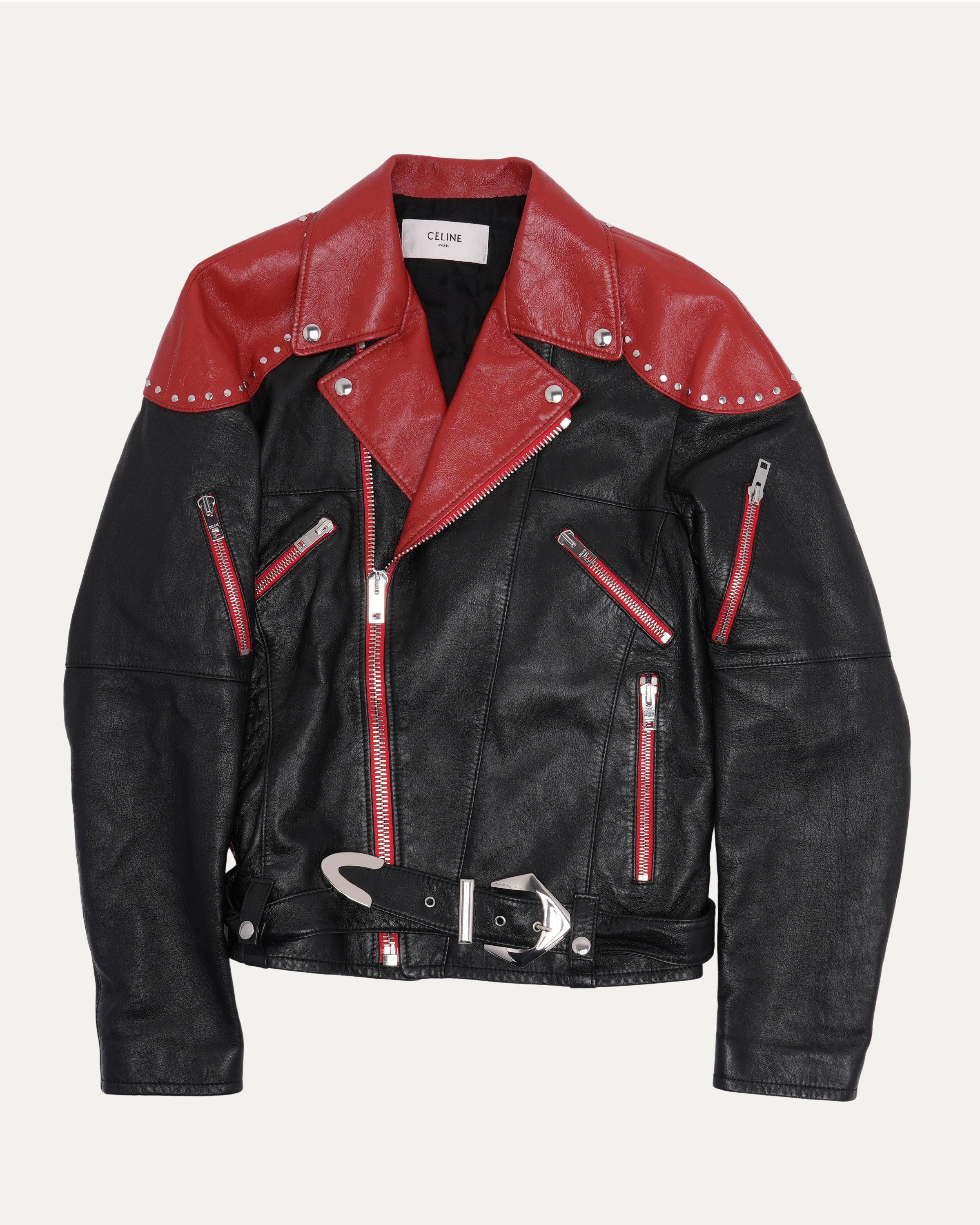 Celine Loose Fit Studded Leather Jacket – Justin Reed