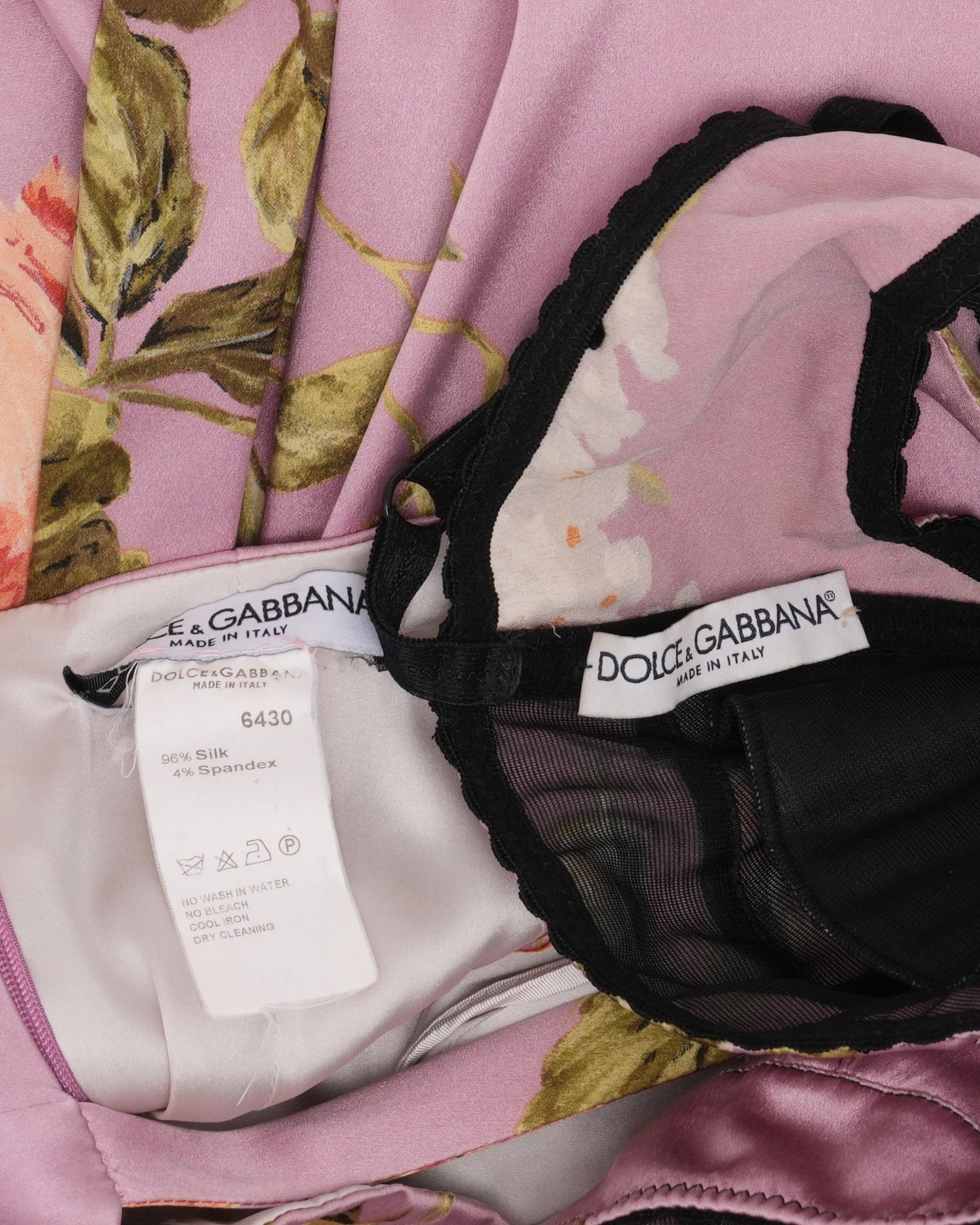 SS 1997 Silk Floral Dress And Bra Set