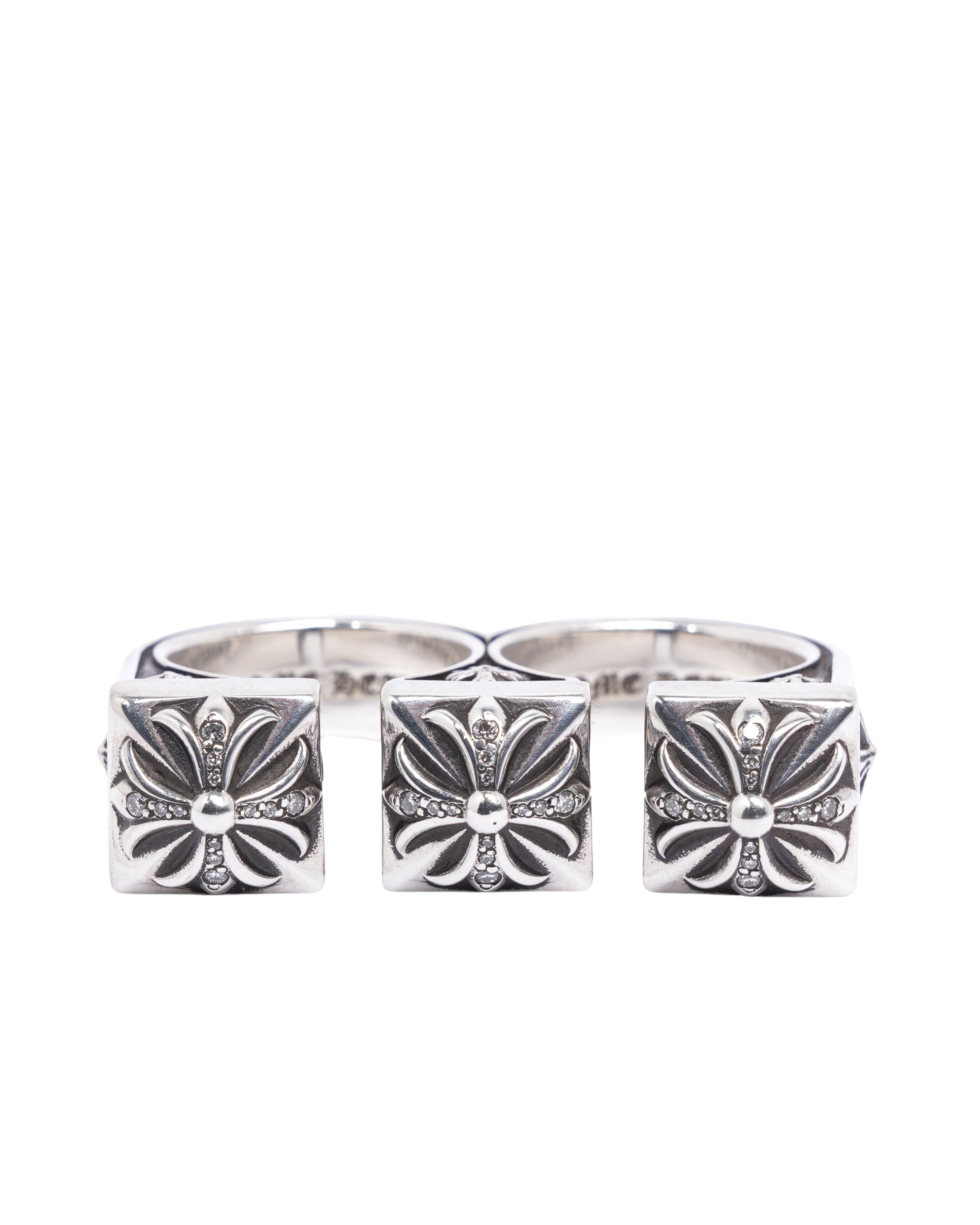 Diamond Double Knuckle Cross Ring