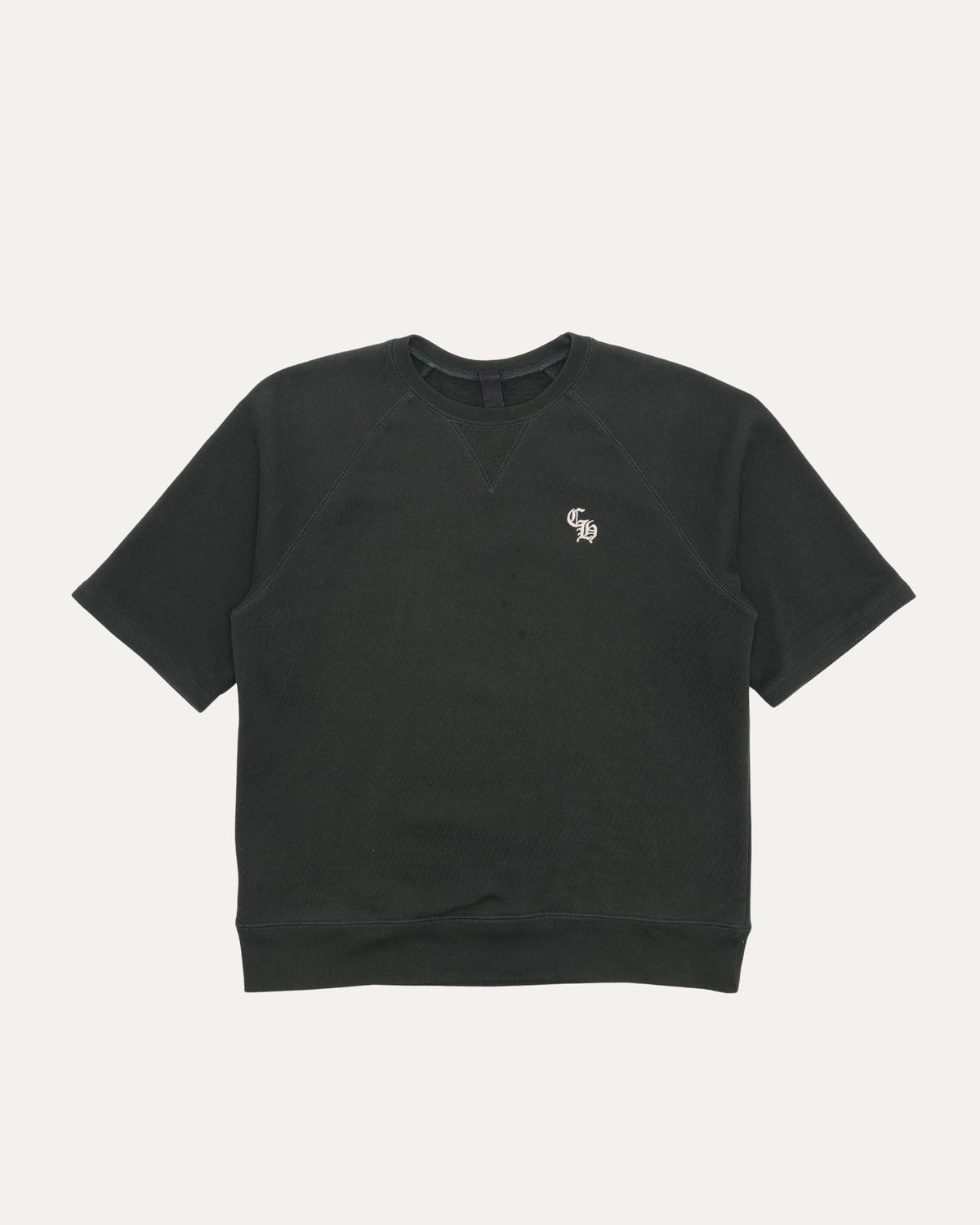 Embroidered Short Sleeve Crewneck Sweatshirt