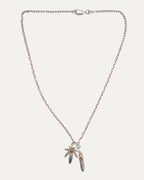Feather and Leaf Pendant Necklace