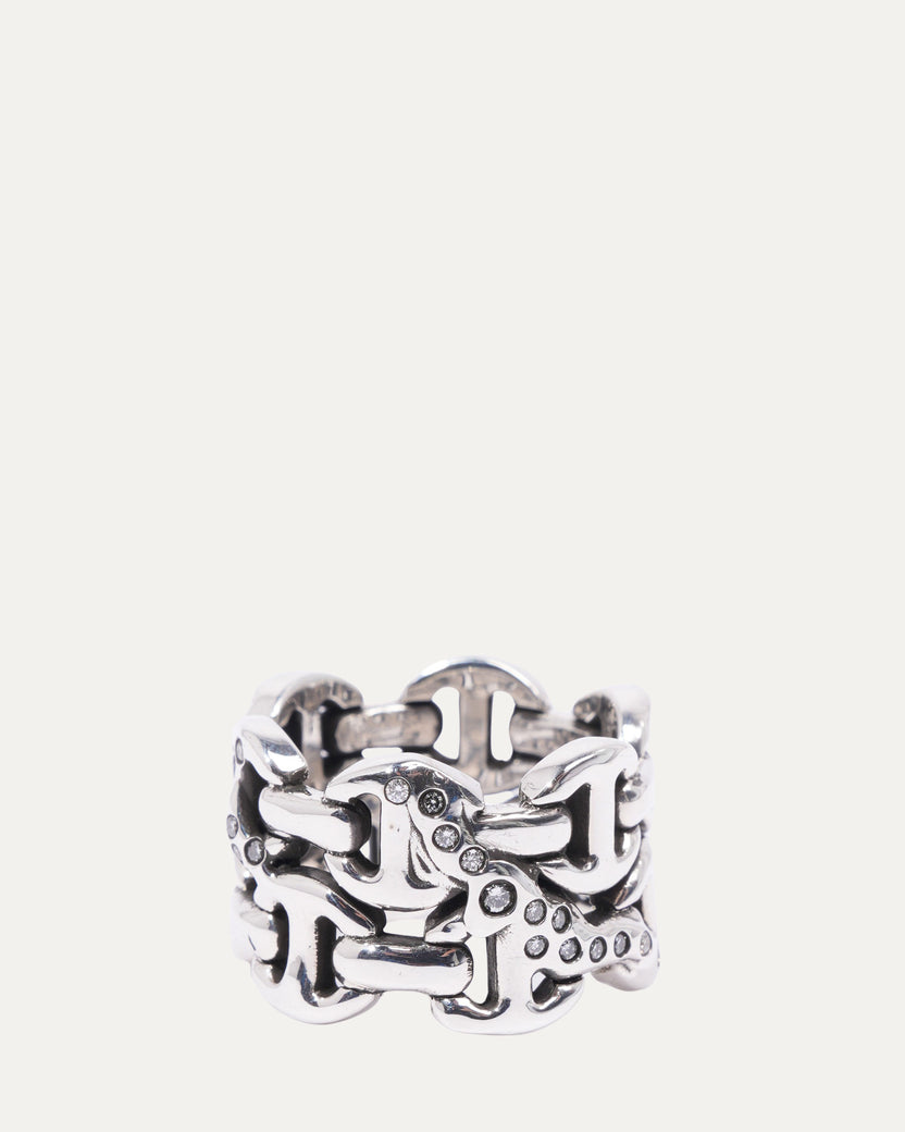 Sacred Melted Series Double Brute Tri-Link Ring w/ Diamonds