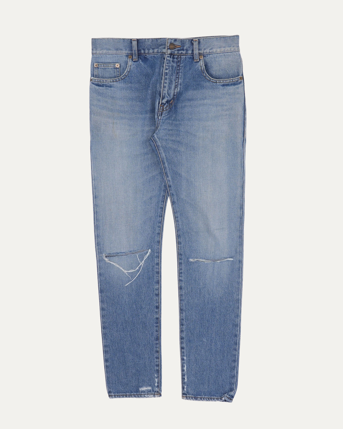 Distressed Slim Leg Jeans