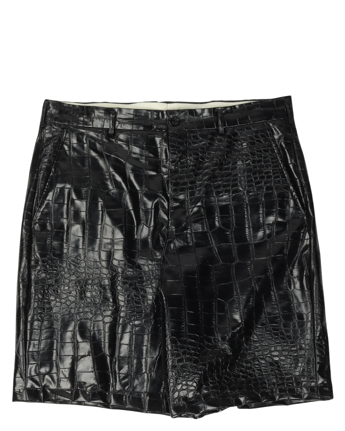 SS23 Faux Crocodile Leather Oversized Shorts