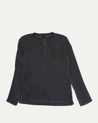 Tonal Cross Henley Long Sleeve T-Shirt