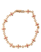 Gold and Ruby Tiny E Bracelet