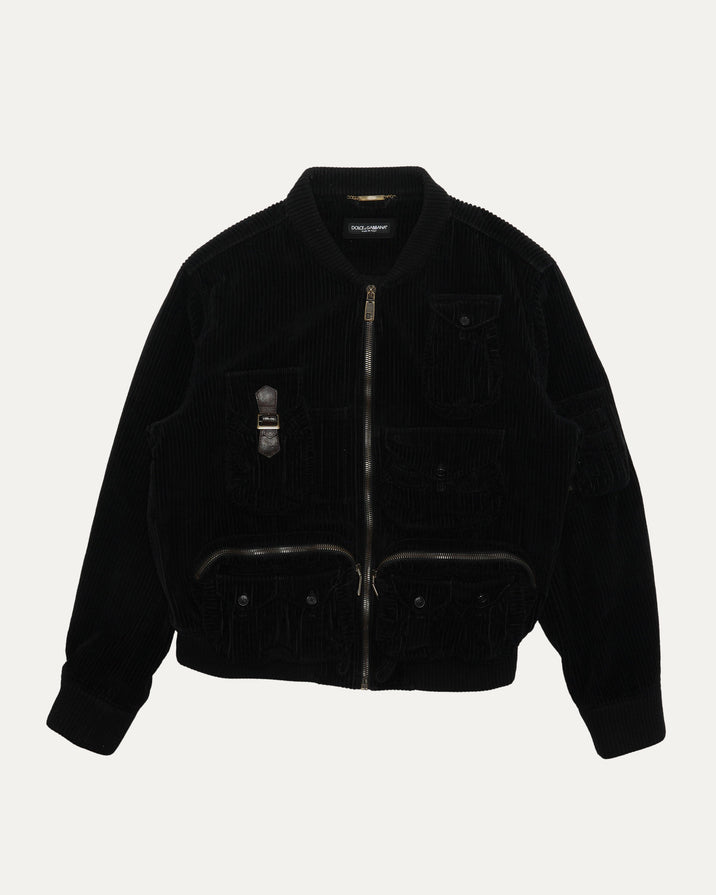 Corduroy Hunting Cargo Bomber Jacket