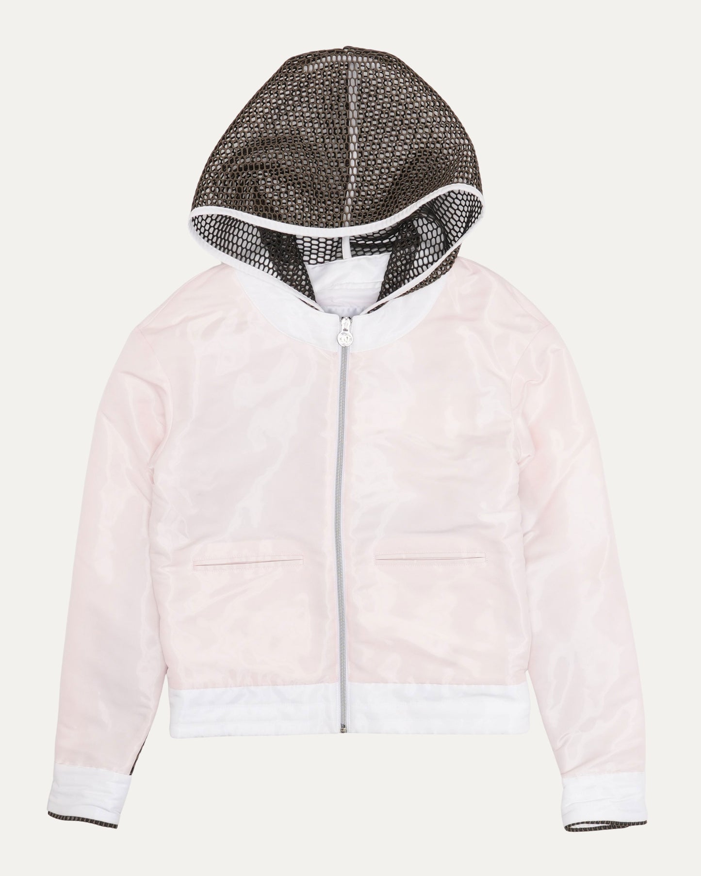 Mesh Back Hooded Bomber Jacket
