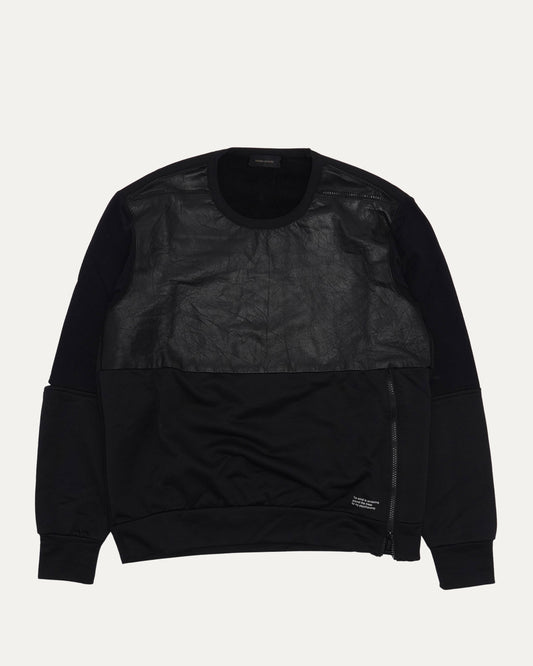 Mixed Material Crewneck Sweatshirt