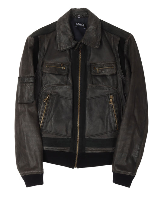 Leather Bomber Jacket