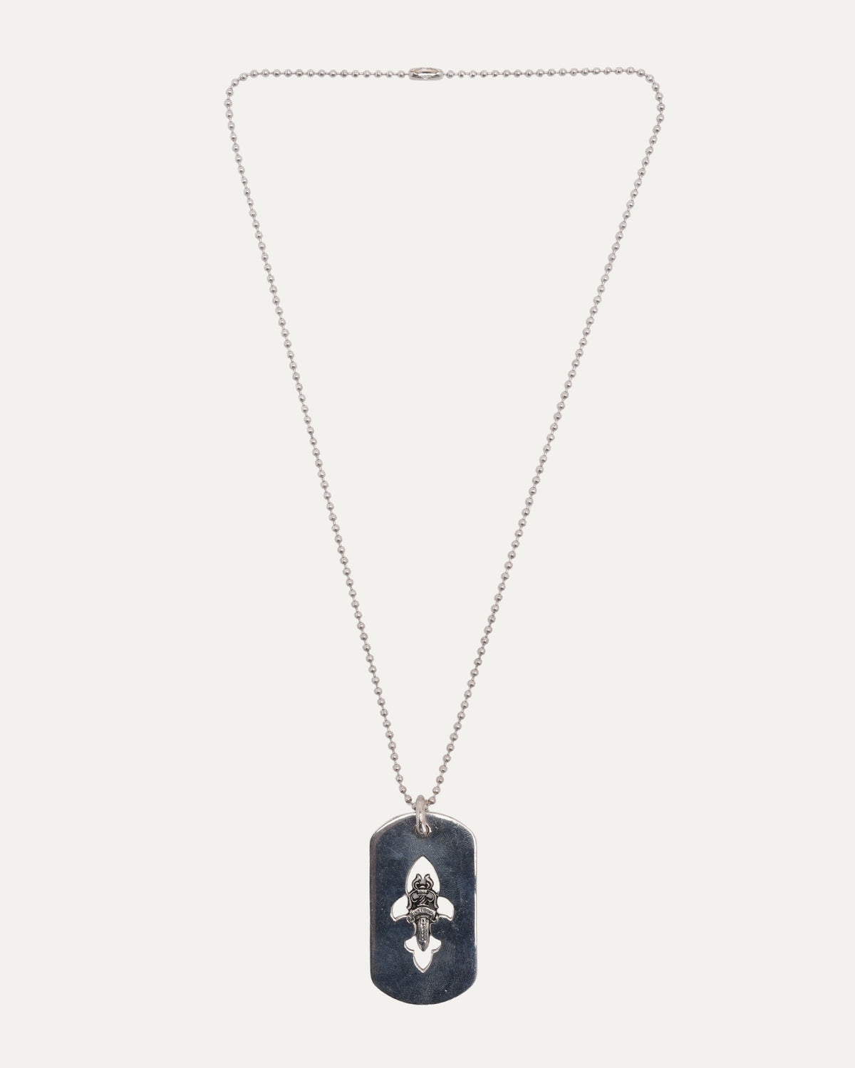 Cross Cutout Dagger Dog Tag Pendant