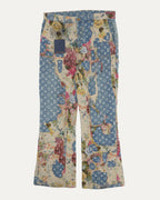 Floral Monogram Boro Double Knee Flared Jeans