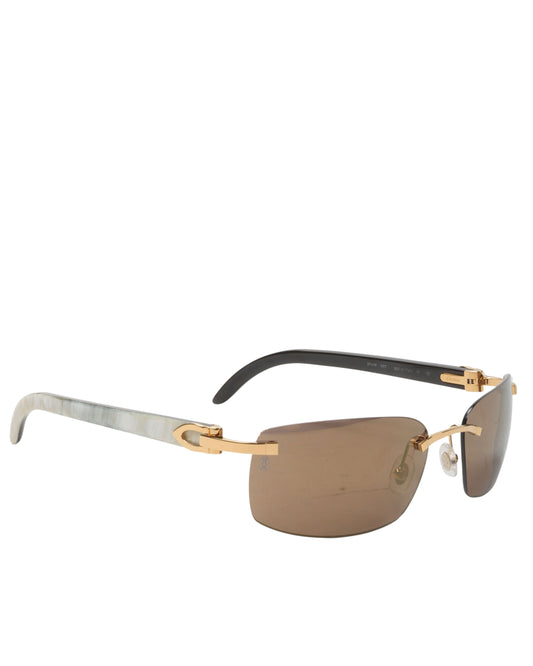 C Decor Black Buffalo Horn Men's Sunglasses