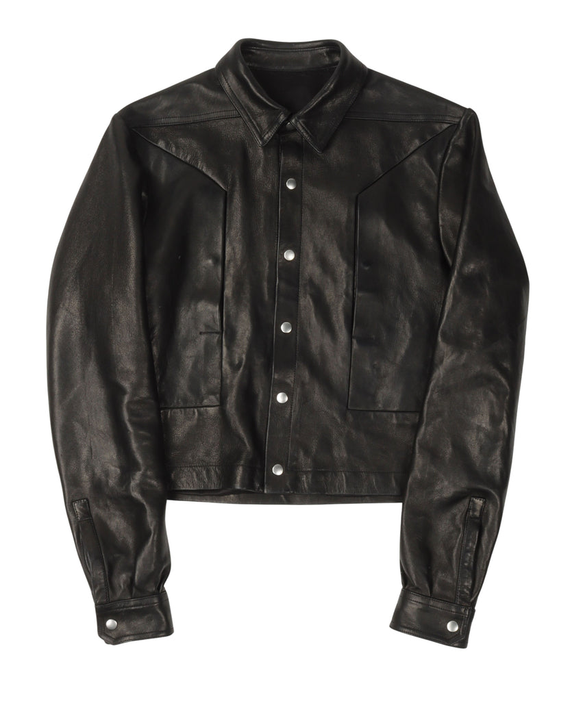 Rick Owens FW22 STROBE Alice Leather Shirt Jacket